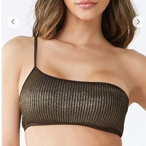 Black and gold bikini top